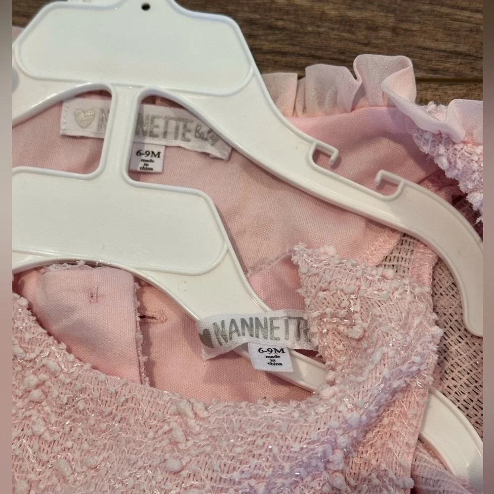 ⭐️Final Sale⭐️NWT! Nannette Baby Two Piece Pink Ivory Dress Coat and Dress